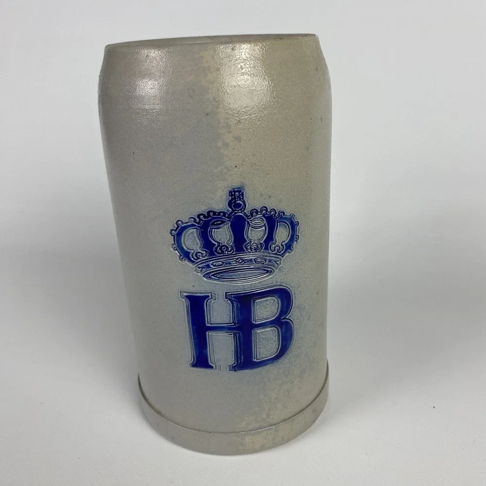 Vintage Hofbrahaus Bierkrug HB Beer‎ Stein West Germany Breweriana Large Mug 1L